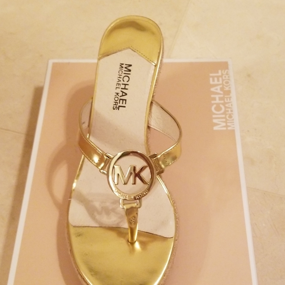 Michael Kors sandals metallic gold
